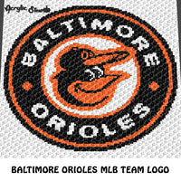 Baltimore Orioles MLB crochet graphgan blanket pattern; c2c, cross stitch graph; instant download