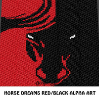 Horse Dreams Stencil Alpha Art crochet blanket pattern; graphgan pattern, c2c, cross stitch graph; pdf download; instant download