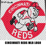 Cincinnati Reds MLB Mascot and Logo crochet graphgan blanket pattern; c2c; single crochet; cross stitch; graph; pdf download; instant download