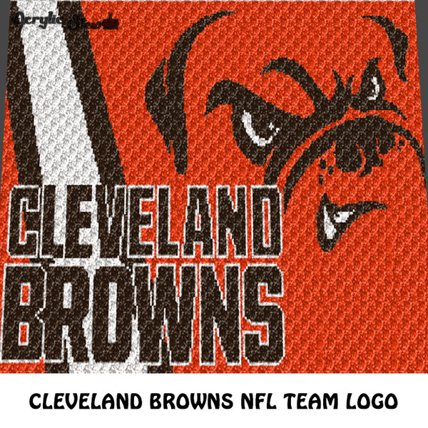 Cleveland Browns Cleveland Ohio Dawg Pound NFL Football Team Logo Design crochet graphgan blanket pattern; c2c, cross stitch graph; pdf download; instant download