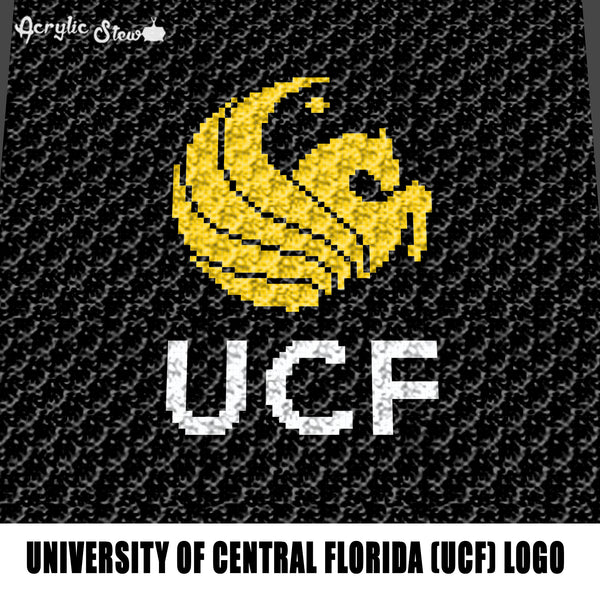 University of Central Florida UCF Logo & Mascot Pegasus College crochet graphgan blanket pattern; graphgan pattern, c2c; single crochet; cross stitch; graph; pdf download; instant download