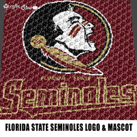 Florida State Seminoles Logo and Mascot College crochet graphgan blanket pattern; graphgan pattern, c2c; single crochet; cross stitch; graph; pdf download; instant download