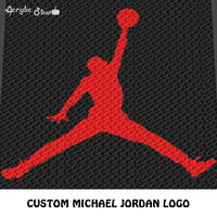 Custom Michael Jordan Symbol Logo crochet graphgan blanket pattern; c2c, cross stitch graph; pdf download; instant download
