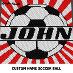 Custom Personalized Name Soccer Ball crochet graphgan blanket pattern; graphgan pattern, c2c, cross stitch graph; pdf