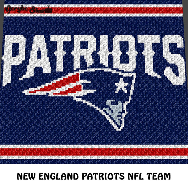 New England Patriots NFL Football Team Logo crochet graphgan blanket pattern; c2c, cross stitch graph; pdf download; instant download
