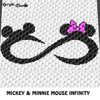 Mickey Mouse & Minnie Mouse Infinity Symbol crochet graphgan blanket pattern; c2c, cross stitch graph; pdf download; instant download