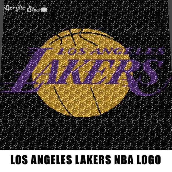 Los Angeles Lakers NBA Team Logo LA Lakers American Professional Basketball Team crochet graphgan blanket pattern; c2c; single crochet; cross stitch; graph; pdf download; instant download