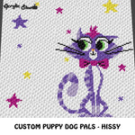 Hissy Puppy Dog Pals Cartoon Character Cat Kitten Stars crochet blanket pattern; graphgan pattern, c2c, cross stitch graph; pdf download; instant download