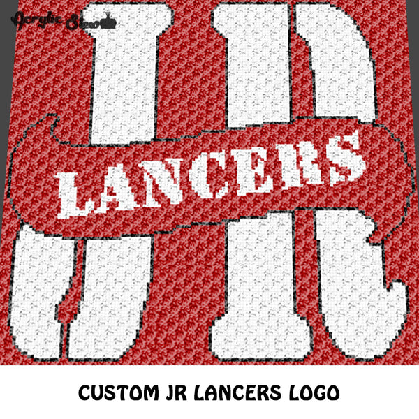 Custom JR Lancers Logo crochet graphgan blanket pattern; c2c, cross stitch graph; pdf download; instant download