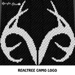 Realtree Antlers Camo Country Western C2C crochet graphgan blanket pattern; c2c, cross stitch graph; pdf download; instant download