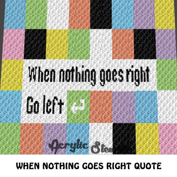 If Nothing Goes Right C2C crochet blanket pattern; graphgan; afghan; graphgan pattern, cross stitch; pdf download; instant download