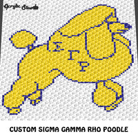 Custom Sigma Gamma Rho Poodle crochet graphgan blanket pattern; c2c, cross stitch graph; pdf download; instant download