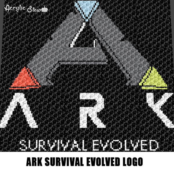 ARK Survival Evolved Video Game Logo Symbol crochet graphgan blanket pattern; graphgan pattern, c2c; single crochet; cross stitch; graph; pdf download; instant download