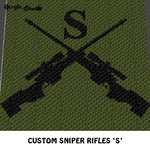 Custom Sniper Rifles with Times New Roman 'S' crochet blanket pattern; c2c, knitting, cross stitch graph; pdf download; instant download
