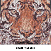 Tiger Face Photograph Tiger Picture Art crochet graphgan blanket pattern; graphgan pattern, c2c, knitting, cross stitch graph; pdf download; instant download