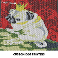 Custom Dog Painting Beloved Family Pet Art crochet graphgan blanket pattern; c2c, cross stitch graph; pdf download; instant download
