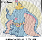 Vintage Baby Dumbo Disney Movie Character Circus Elephant crochet graphgan blanket pattern; graphgan pattern, c2c, knitting, cross stitch graph; pdf download; instant download
