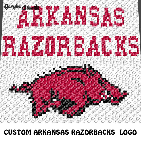 Custom Arkansas Razorbacks Logo crochet graphgan blanket pattern; c2c ...