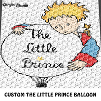 Custom The Little Prince Title and Graphic Logo Image crochet graphgan blanket pattern; c2c, cross stitch graph; pdf download; instant download