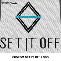 Custom Set It Off Band Logo crochet blanket pattern; c2c, cross stitch graph; instant download