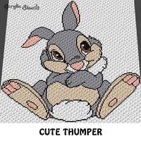 Thumper Bambi Disney Cartoon Character Forest Animal crochet graphgan blanket pattern; graphgan pattern, c2c, cross stitch graph; pdf download; instant download