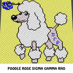 Custom Sigma Gamma Rho Poodle with Royal Blue Rose crochet graphgan blanket pattern; c2c, cross stitch graph; instant download