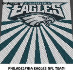 Philadelphia Eagles Pennsylvania NFL Football Team Logo Design crochet graphgan blanket pattern; c2c, cross stitch graph; pdf download; instant download