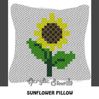 Simple Sunflower Summer Floral crochet graphgan pillow pattern; C2C pillow pattern, crochet pillow case; pdf download; instant download
