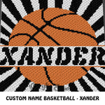 Custom Personalized Name Basketball Xander crochet blanket pattern; graphgan pattern, c2c, cross stitch graph; pdf download; instant download